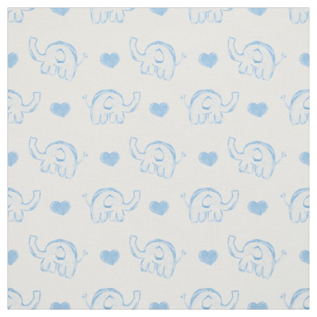 Tela acuarela cuteblue bebé elefantes elefantes (Retal)