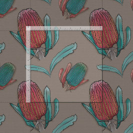 Tela Acuarela de Banksia Roja - Flor nativa australiana