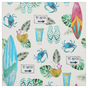 Tela Acuarela de los flips-flopes del verano de la