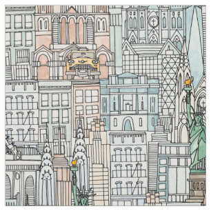 Tela Acuarela de Nueva York