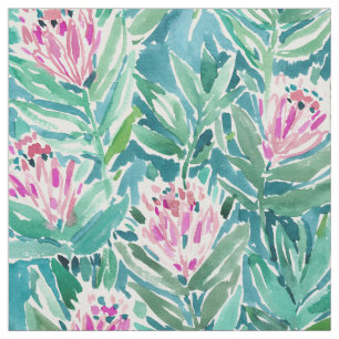 Tela Acuarela floral tropical del PARAÍSO del PROTEA