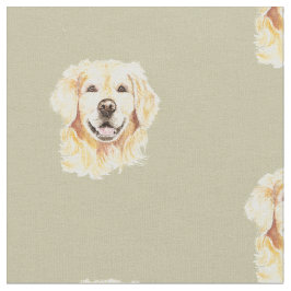 Tela Acuarela Golden Retriever Dog Mascota Animal Print