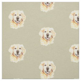 Tela Acuarela Golden Retriever Dog Mascota Animal Print