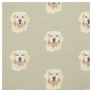 Tela Acuarela Golden Retriever Dog Mascota Animal Print
