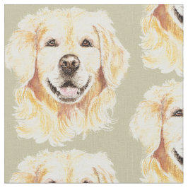 Tela Acuarela Golden Retriever Dog Mascota Animal Print