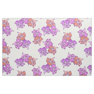 Tela Acuarela Hibiscus Hawai Tropical