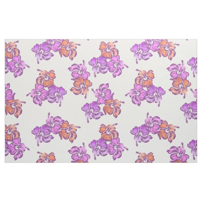 Tela Acuarela Hibiscus Hawai Tropical ("Cuarto gordo" (fat quarter))
