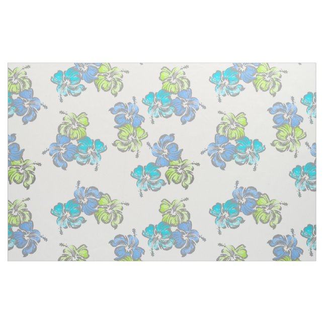 Tela Acuarela Hibiscus Hawai Tropical ("Cuarto gordo" (fat quarter))