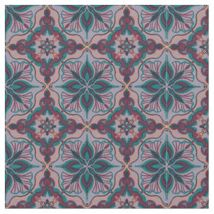 Tela Acuarela Marroquí Morado Tile Geométrico