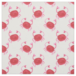 Tela acuarela original diseño de cangrejos rojos lindo
