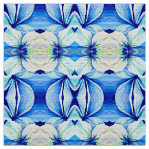 Tela Acuarela Poppy Azul Persa Pétalos Florales