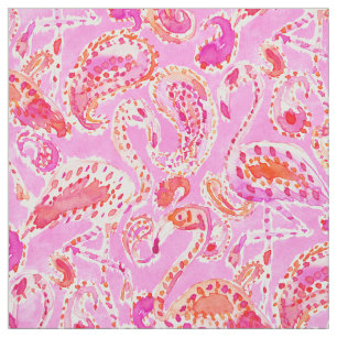 Tela Acuarela rosada del FLAMENCO CONVO Paisley