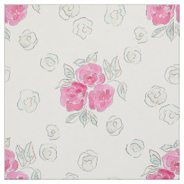 Tela Acuarela. Rosas rosas.