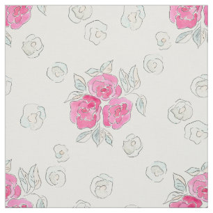 Tela Acuarela. Rosas rosas.