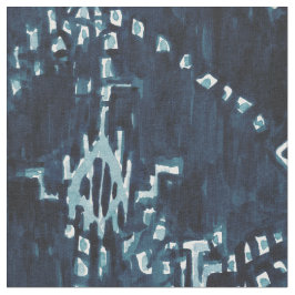 Tela Acuarela tribal por satélite de Ikat del añil