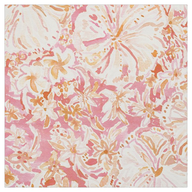 Tela Acuarela tropical del melocotón del ESTADO de la (Retal)