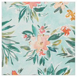 Tela Acuarela tropical LLEVADA del melocotón de la