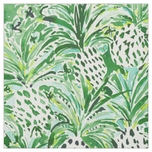 Tela Acuarela verde TROPICAL de la piña de SITCH