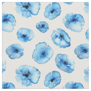Tela - Acuarelas de amapolas azules