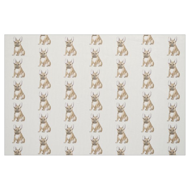 Tela Adorable french bulldog ("Cuarto gordo" (fat quarter))