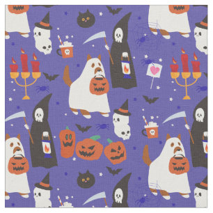 Tela adorable pañuelo de perrito de halloween paro