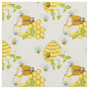 Tela adorable patrón de abejas de azulejos Tejido