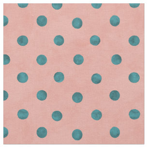 Tela Adorable patrón de lunares en azul y rosa