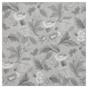 Tela Adorable patrón floral gris
