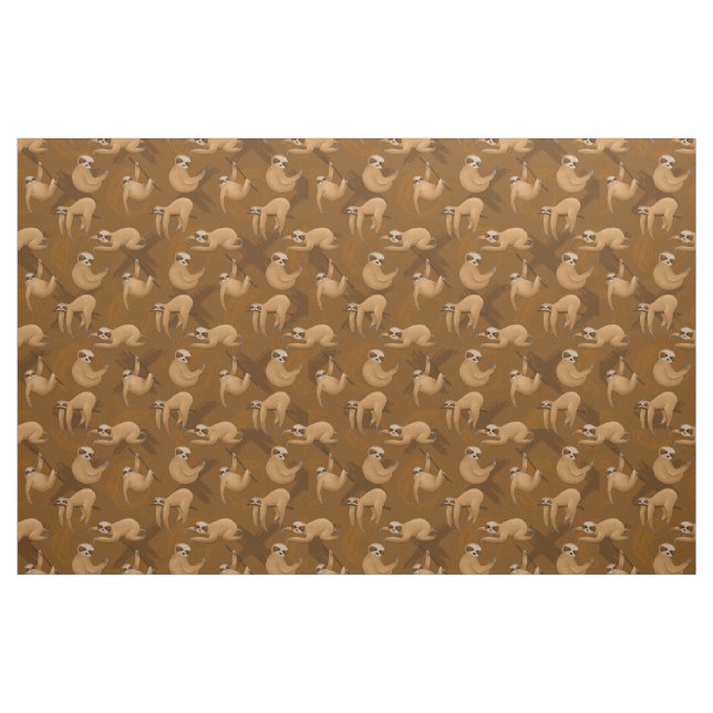 Tela adorables amantes de la pereza de baldosa Fabric ("Cuarto gordo" (fat quarter))