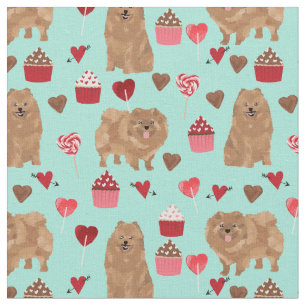 Tela adorables valentías pomeranas adoran los corazone