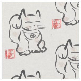 Tela afortunada japonesa de Maneki Neko del gato