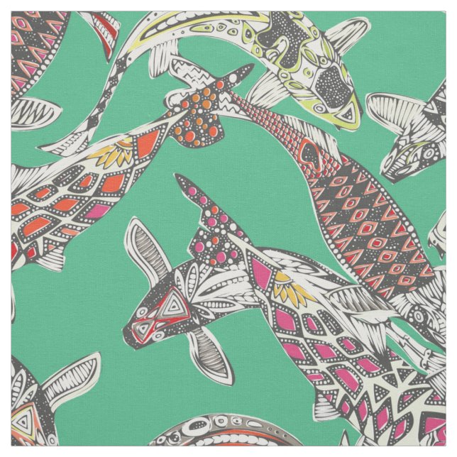 Tela afortunado koi green (Retal)