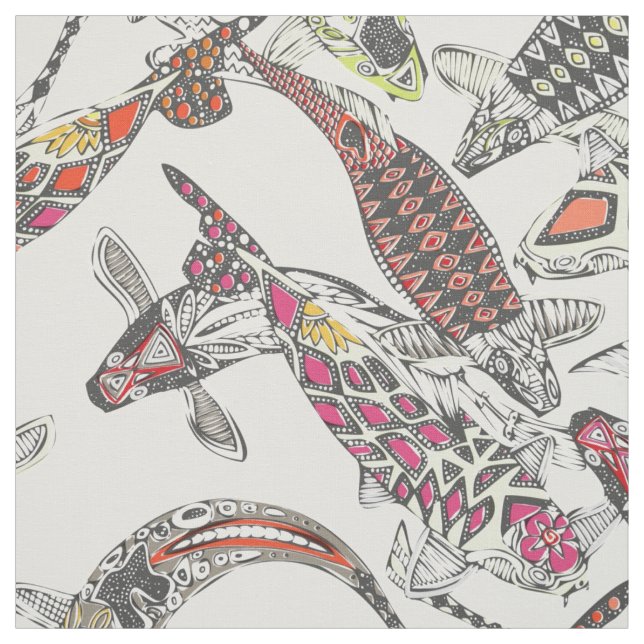 Tela afortunado koi off white (Retal)