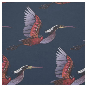 Tela Agami heron indigo fabric