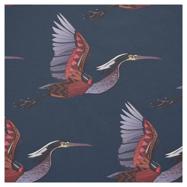 Tela Agami heron indigo fabric (Retal)