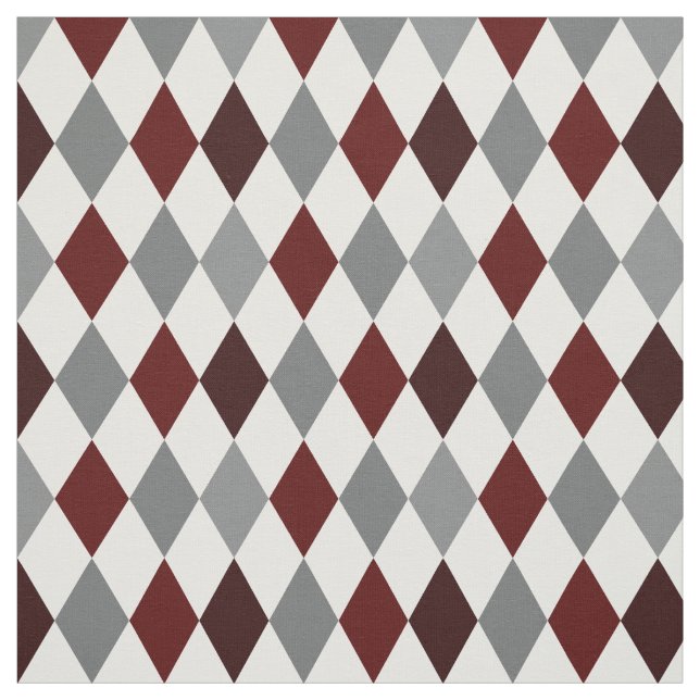 Tela Aggie Maroon & Grey Argyle Pattern Fabric (Retal)