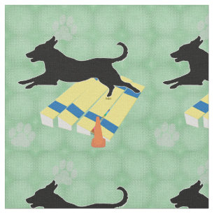 Tela Agilidad - Perro en la sombra sobre salto largo