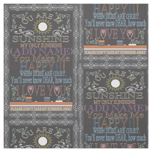 Tela Agregar un nombre a Sunshine Chalkboard (Retal)