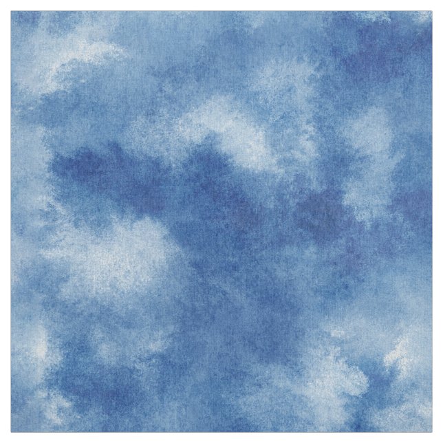 Tela Agua azul-cian-azul-poliéster-poplin-lavado (Retal)