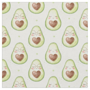 Tela Aguacate Cute en Corazón de Gafas de Acuarela Patr