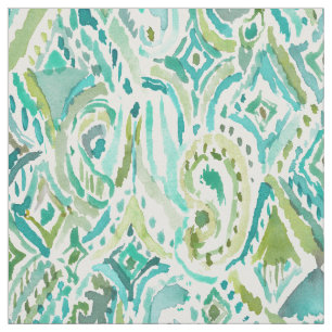 Tela Aguamarina Paisley de la SENSACIÓN de BOMBAY