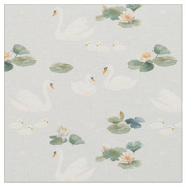 Tela Aguas serenas familia de cisnes mama bebe amor