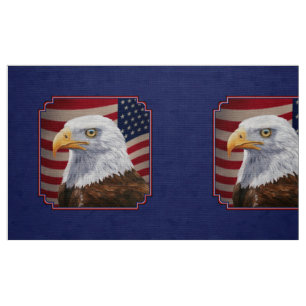 Tela Águila calva americana y azul bandera