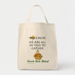 Tela Ahorre el bolso de ultramarinos de las abejas