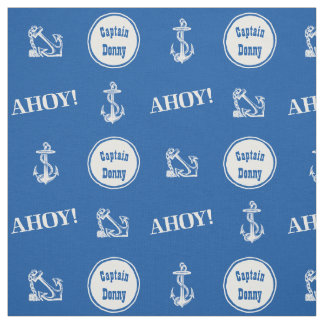 Tela ¡Ahoy! Patrón de anclaje de barco personalizado