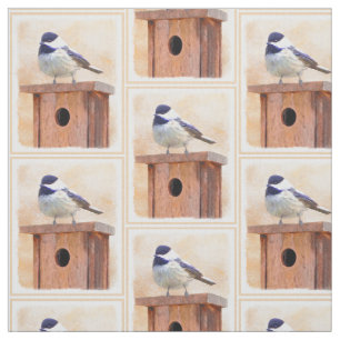 Tela Ajedrez sobre pintura de aves original
