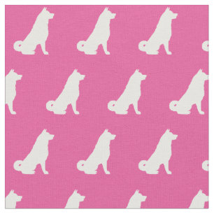Tela Akita Dog Silhouette Mascota Pink