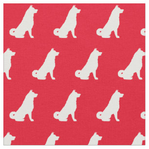 Tela Akita Dog Silhouette Mascota Red