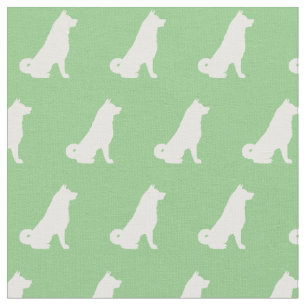 Tela Akita Dog Silhouette Mascota Sage Green