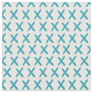 Tela Alamante de X - Azul del Pacífico sobre blanco